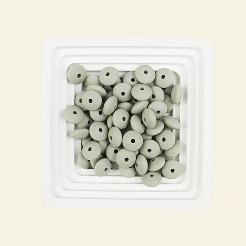 Wholesale  100pcs/pack Silicone single color 12mm abacus beads flat beads